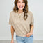 Contrast Stitch Detail Drop Shoulder Top