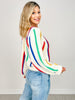 Cropped Fit Pointed Striped Sweater Top