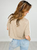 Contrast Stitch Detail Drop Shoulder Top