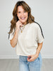 Contrast Stitch Detail Drop Shoulder Top
