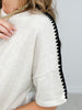 Contrast Stitch Detail Drop Shoulder Top