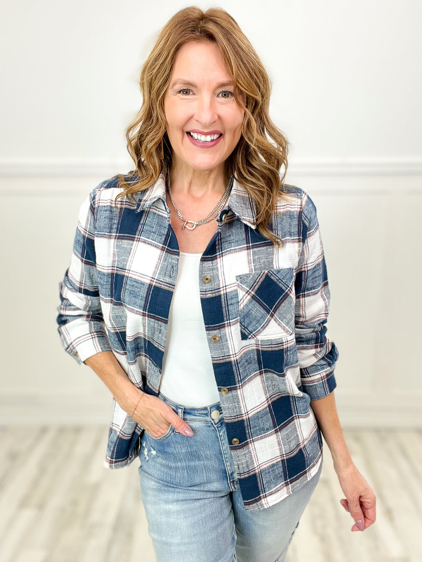 Fall is Coming Plaid Shacket Top