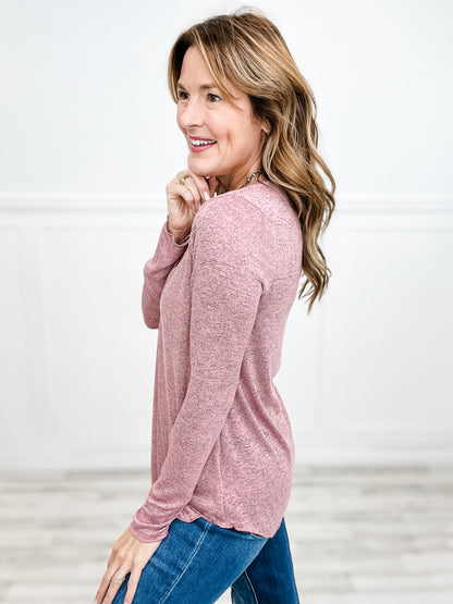 Guilty Slub Knit Henley Button Top