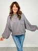 Balloon Sleeve Hacci Pullover Sweater