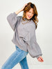 Balloon Sleeve Hacci Pullover Sweater