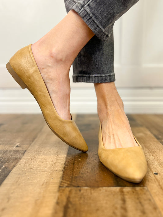 Corkys Stage Slip-On Flat Shoes in Caramel