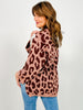 V-Neck Long Sleeve Leopard Print Sweater
