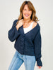 Chenille Cardigan with Large Button Front