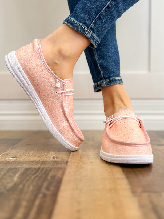 Corkys Kayak Light Pink Glitter Slip-On Shoes