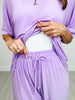 Cabana V-Neckline Tunic Top with Loose Wide Leg Pants Set in Lilac