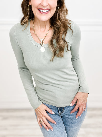 One More Day Ultra Soft Scoop Neck Long Sleeve Top