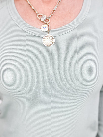 One More Day Ultra Soft Scoop Neck Long Sleeve Top