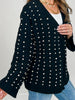Open Cardigan Chenille Sweater with Pearl Detail