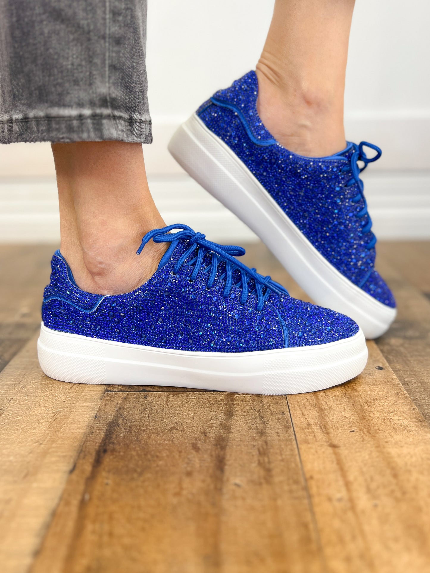 Corkys Bedazzle Rhinestone Sneaker in Electric Blue