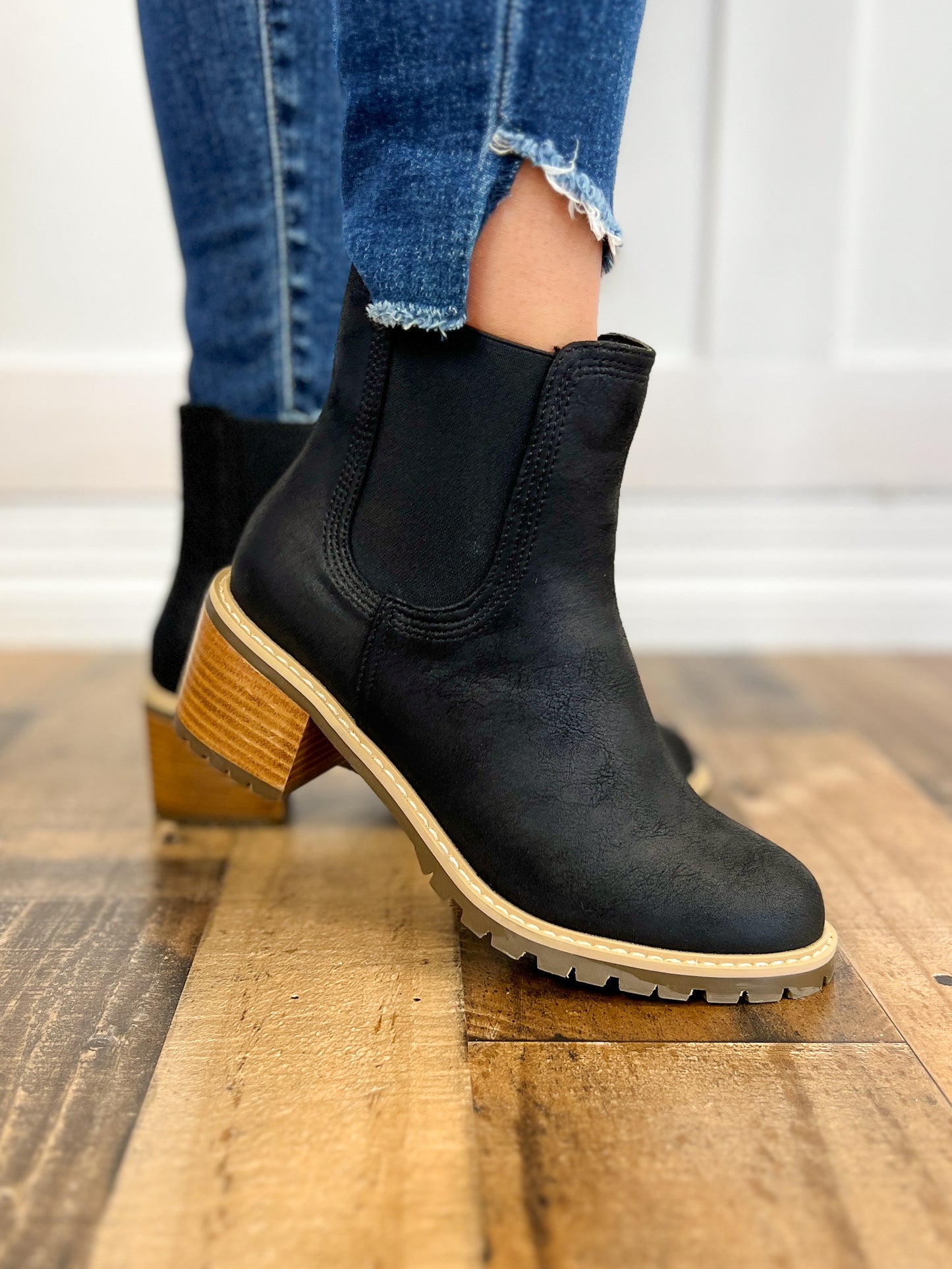 Corkys Cauldron Low Top Booties in Black Distressed