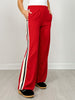 Butter Soft Side Contrast Straight Pant in Red