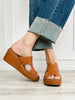 Corkys PUCKER UP Open Toe Wedges in Cognac Smooth 2