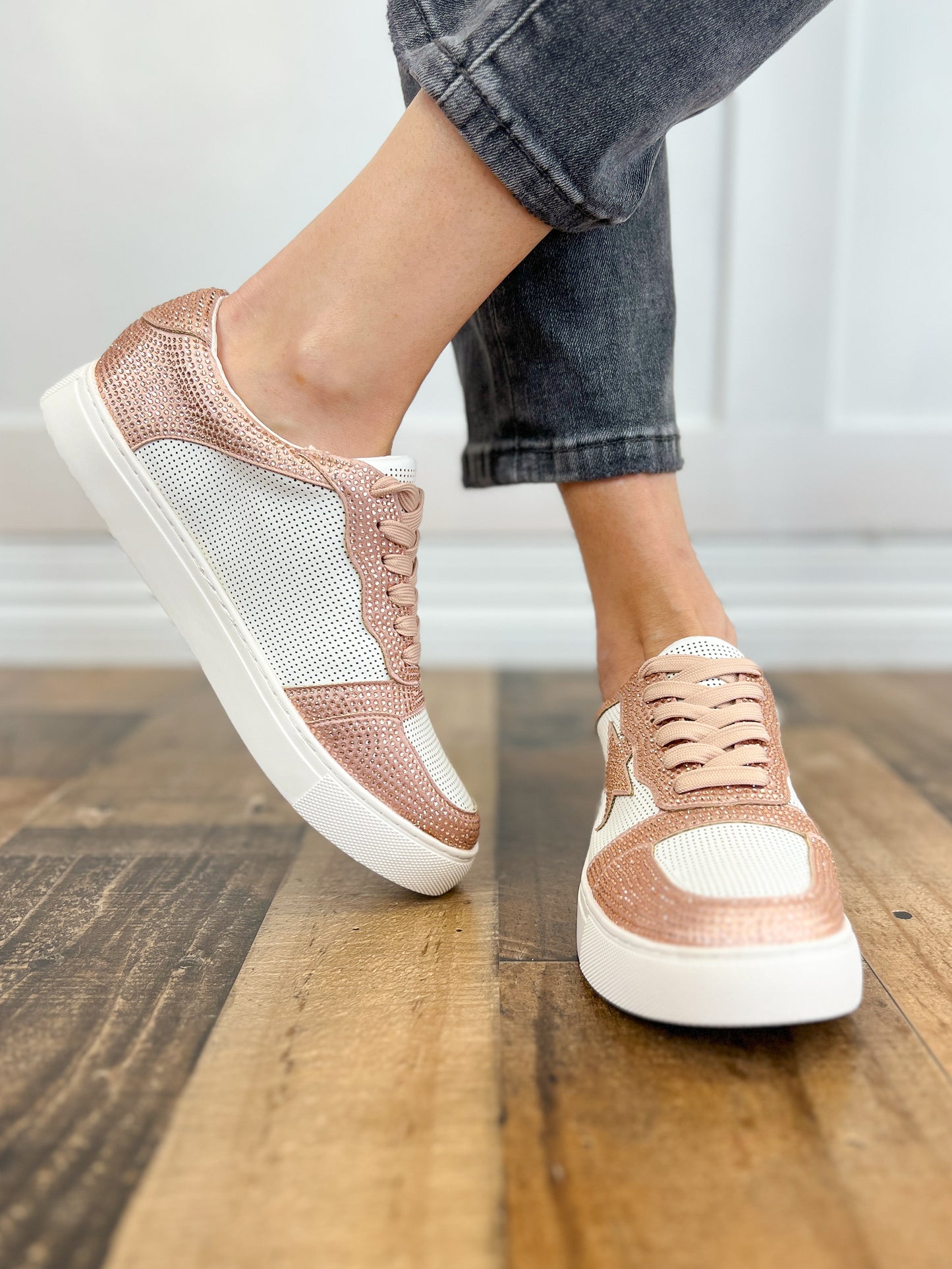 Corkys Legendary Tennis Shoes in Blush Crystals