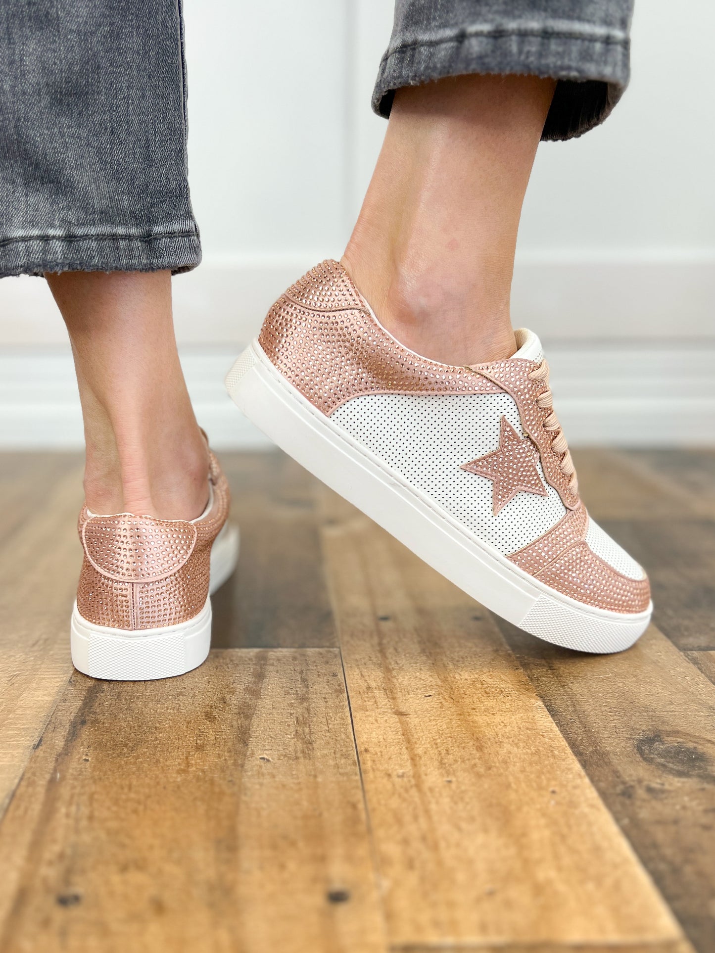 Corkys Legendary Tennis Shoes in Blush Crystals