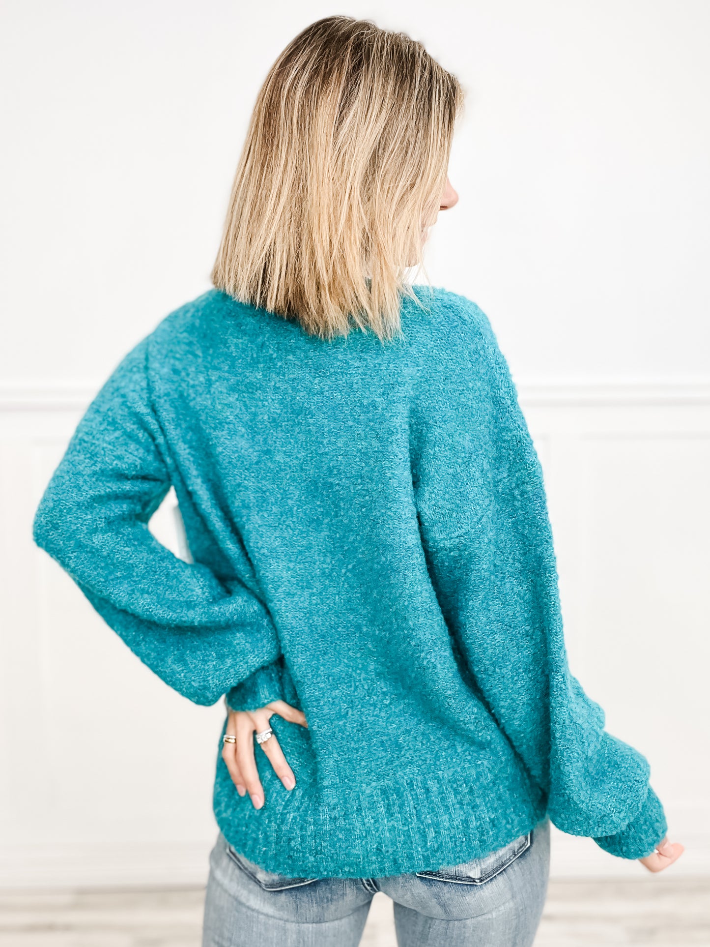 All The Comfort Fuzzy Long Sleeve Sweater Top