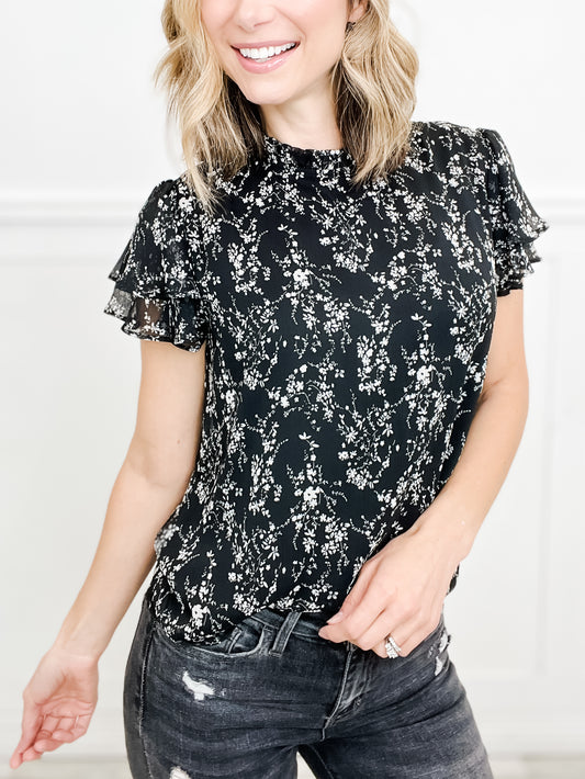 Our Lips Are Sealed Floral Chiffon Blouse Top