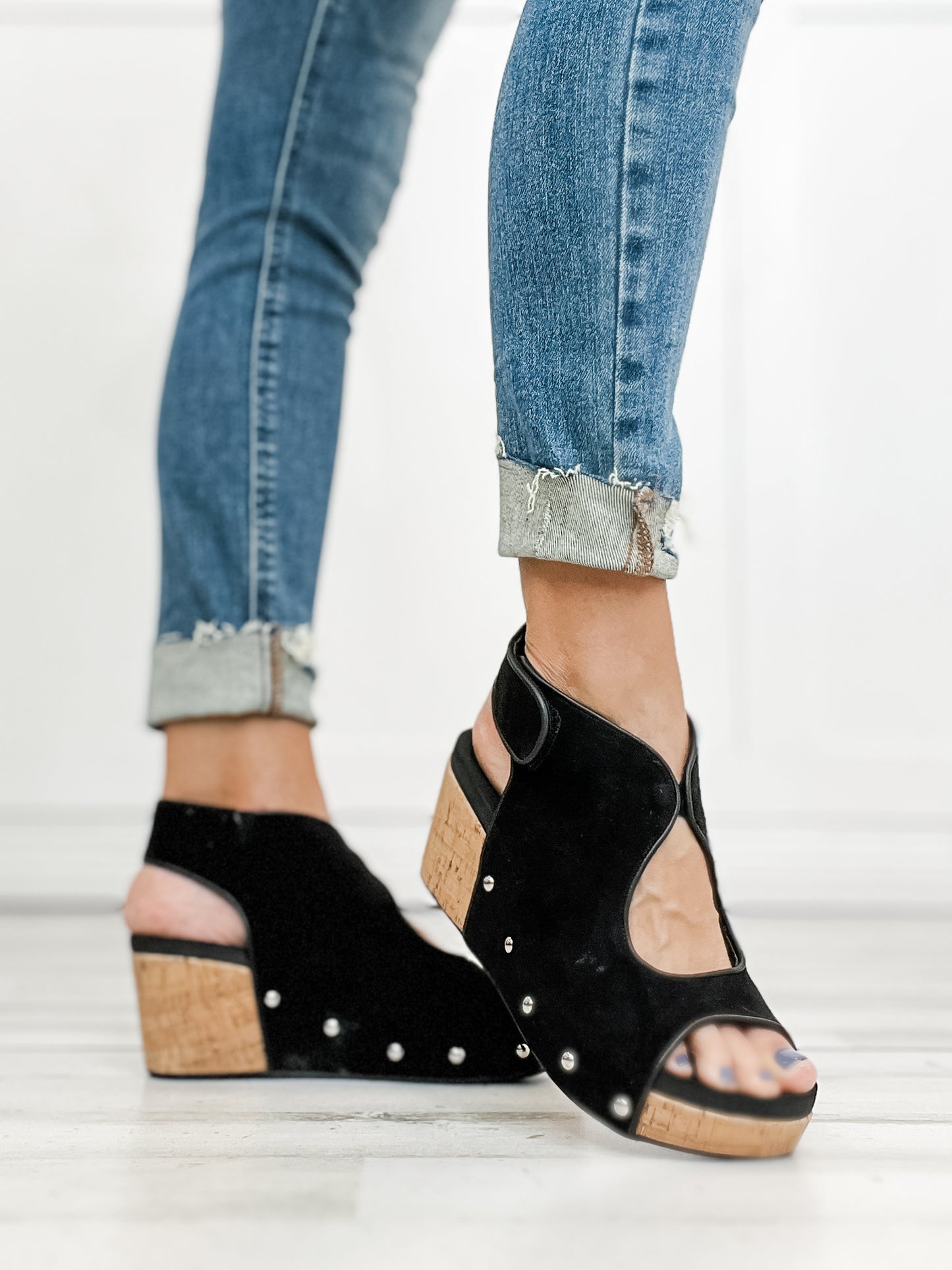 Corkys Frisky Wedge Sandals in Black