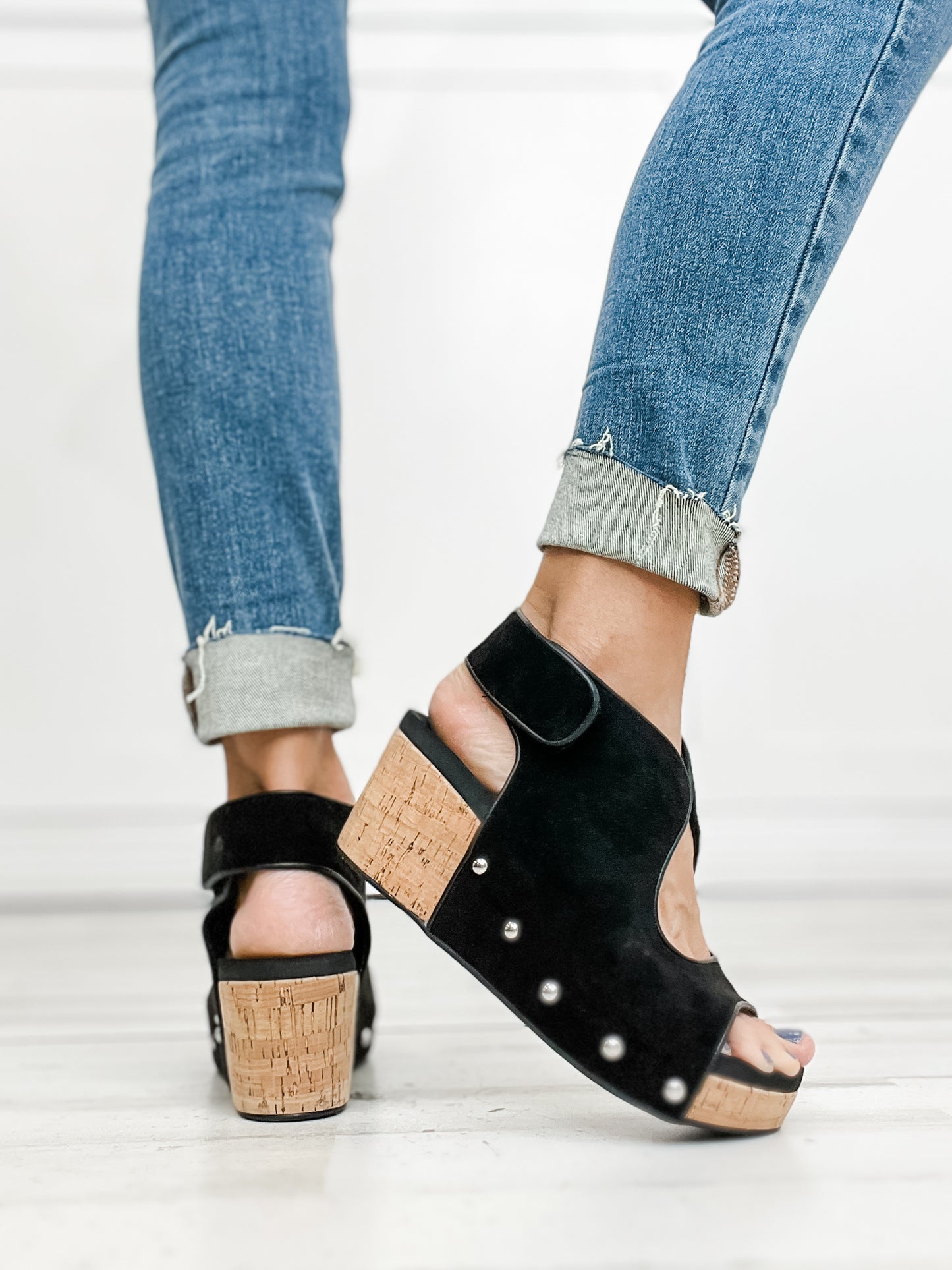 Corkys Frisky Wedge Sandals in Black