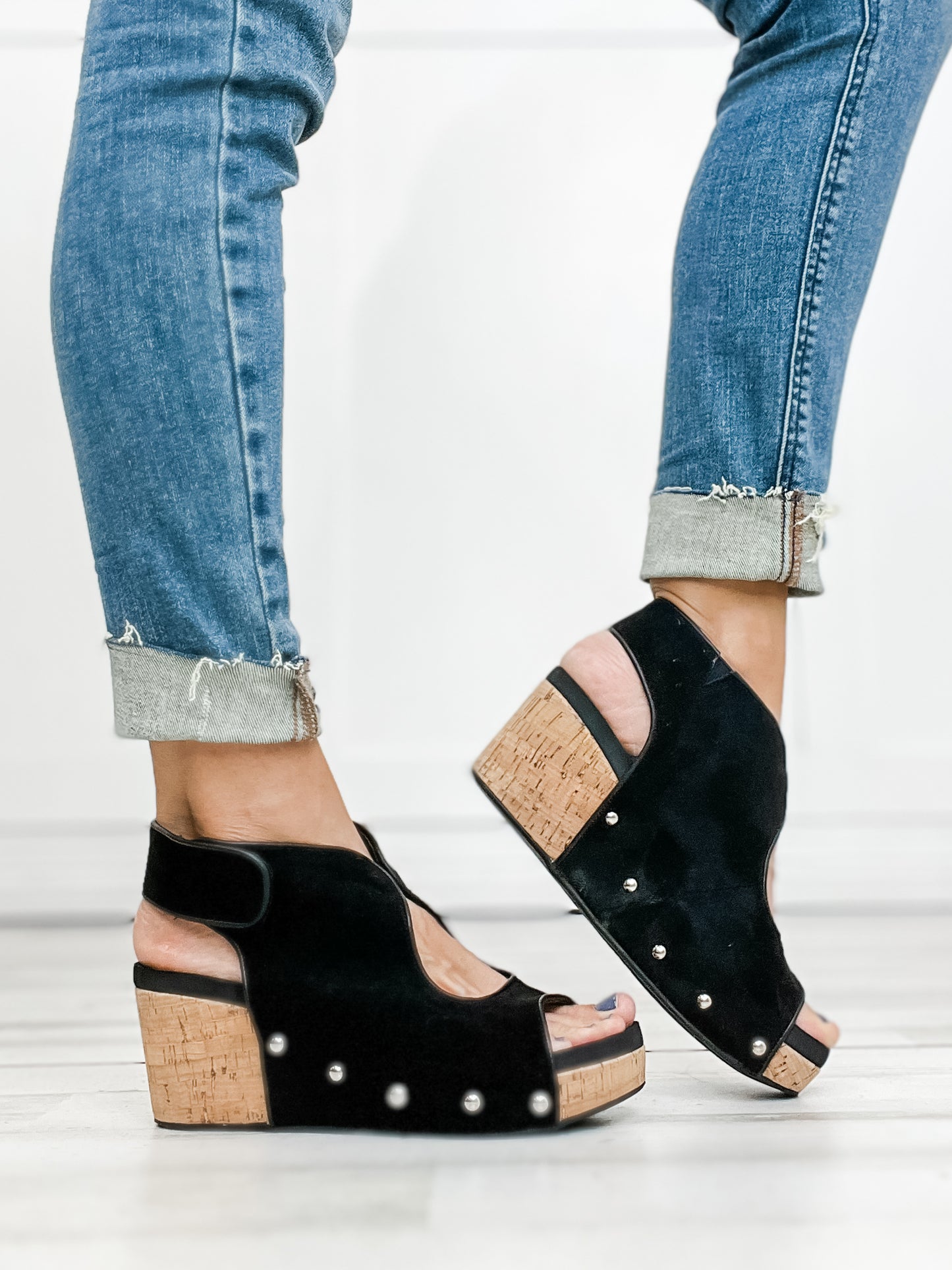 Corkys Frisky Wedge Sandals in Black