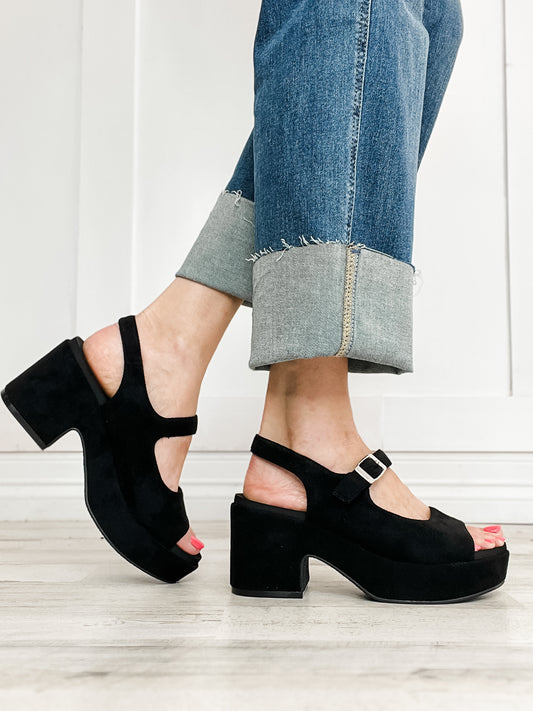 Corkys MISS BEHAVIN Sandals in Black Faux Suede