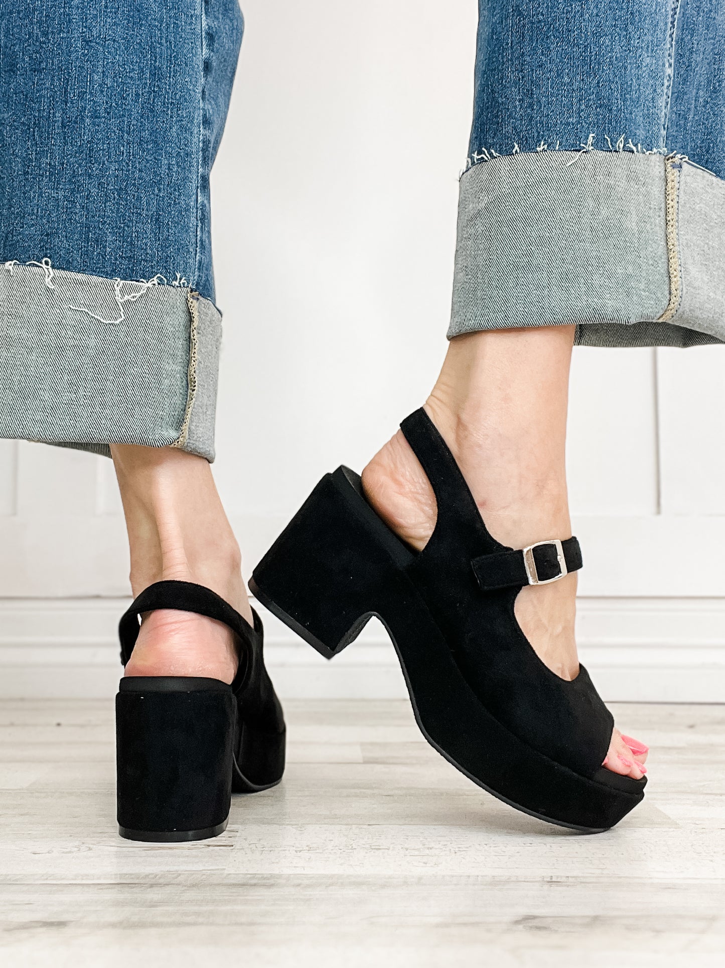 Corkys MISS BEHAVIN Sandals in Black Faux Suede