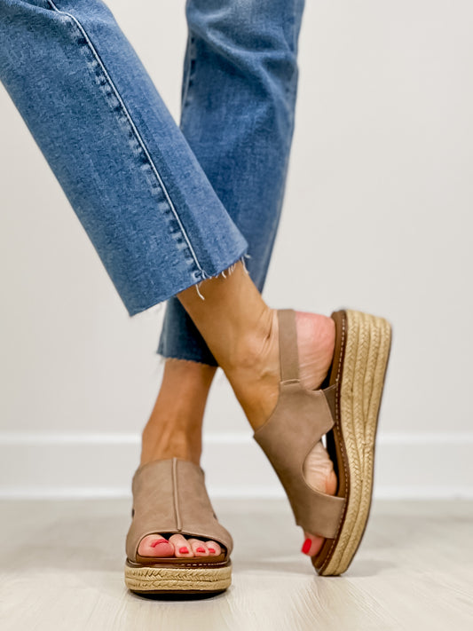 Corkys Ready Or Not Wedges in Taupe