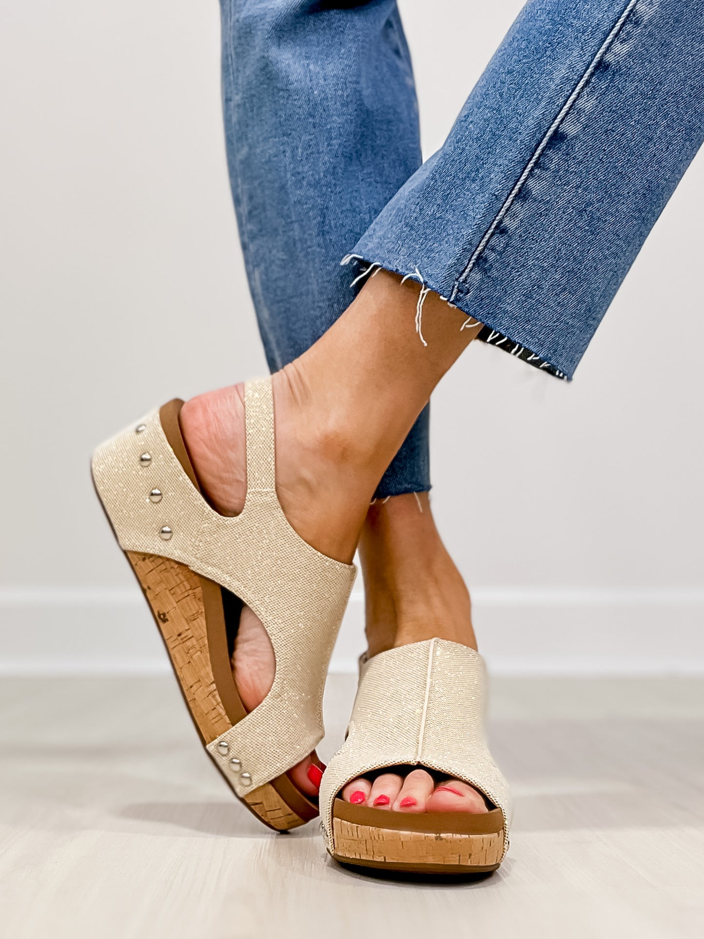 Corkys Volta II Wedge Sandals in GOLD SHIMMER