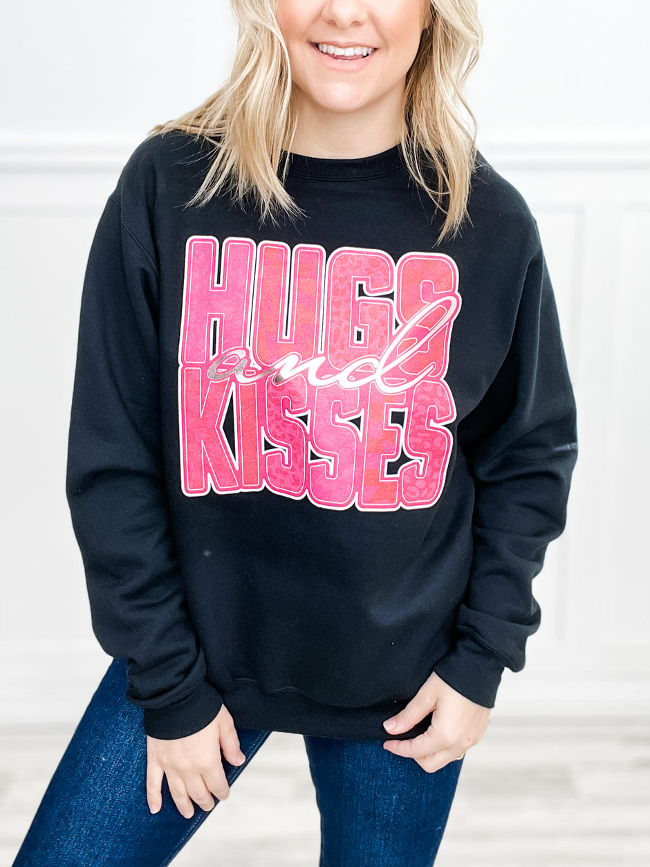 Hugs and Kisses Rose Gold Foil Sweatshirt Top
