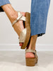 Corkys Meet Ya There Wedges in Gold Wash Metallic