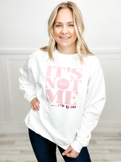 It's Not Me It's You Pink Foiled Graphic Top