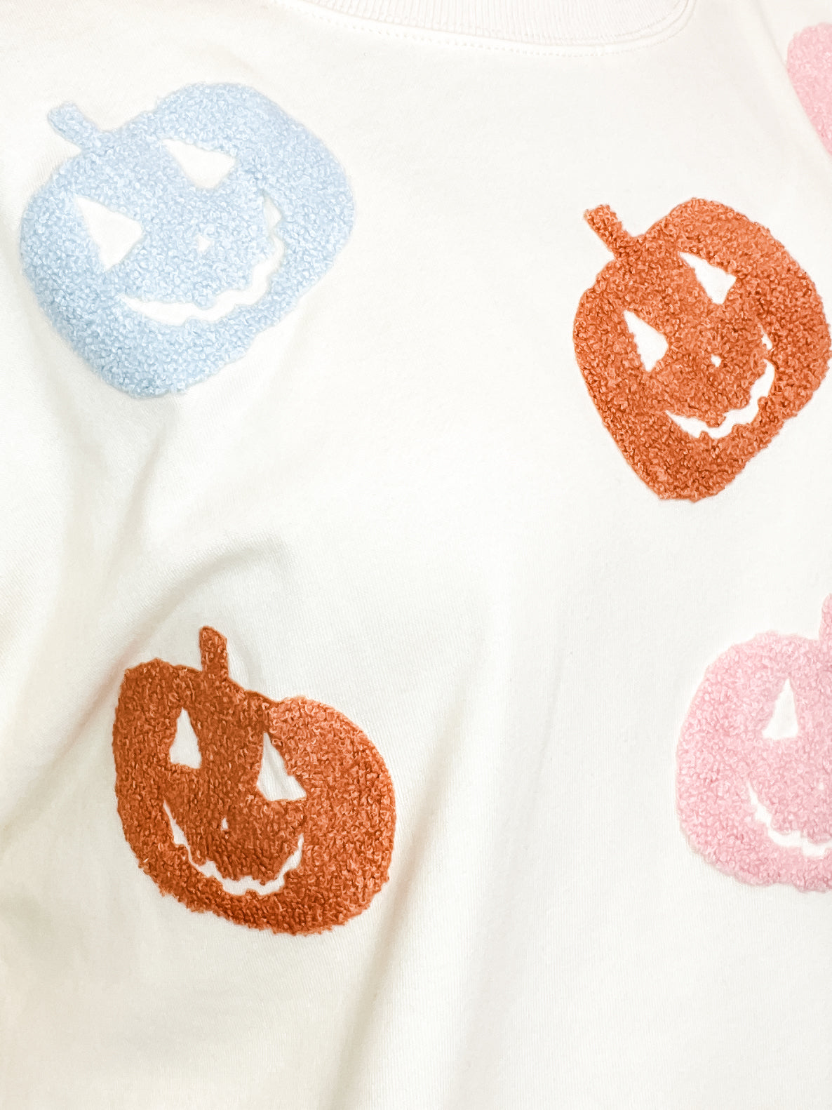 Halloween Pumpkin Towel Embroidered Oversized Sweatshirt