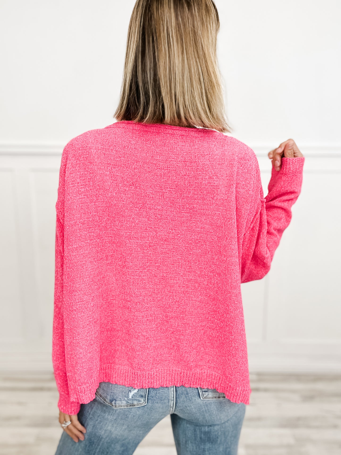 Need Sweater Weather Long Sleeve Sweater with Side Slits and Front Pocket