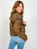 Quilted Leopard Button Down Puffer Jacket