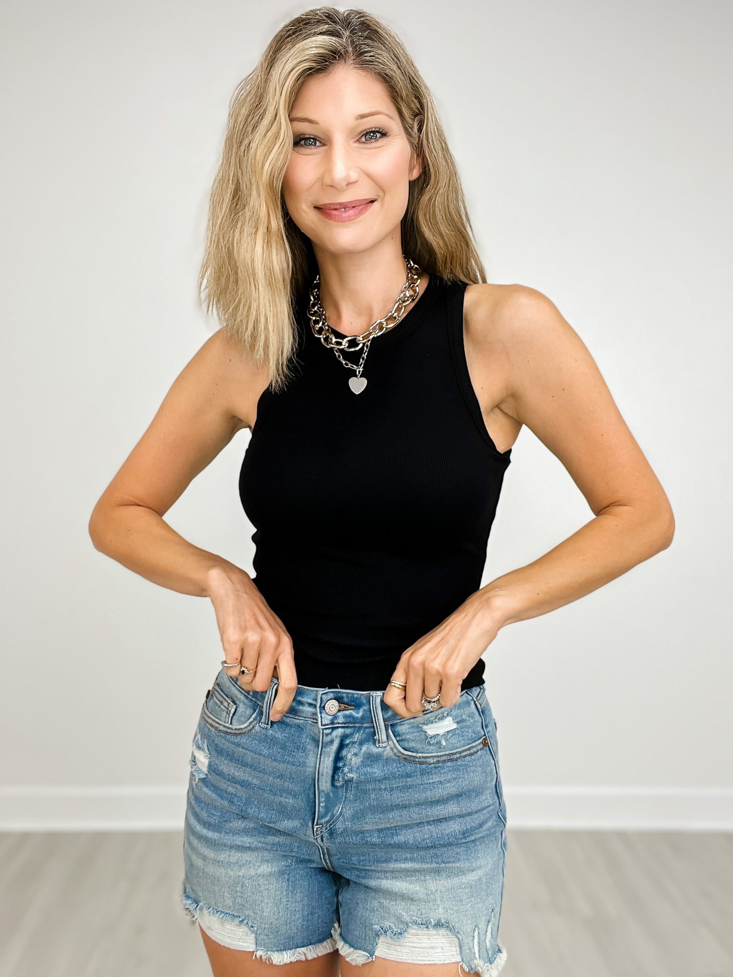 Chunky Binding Ribbed High Neck Brami (Full Length)