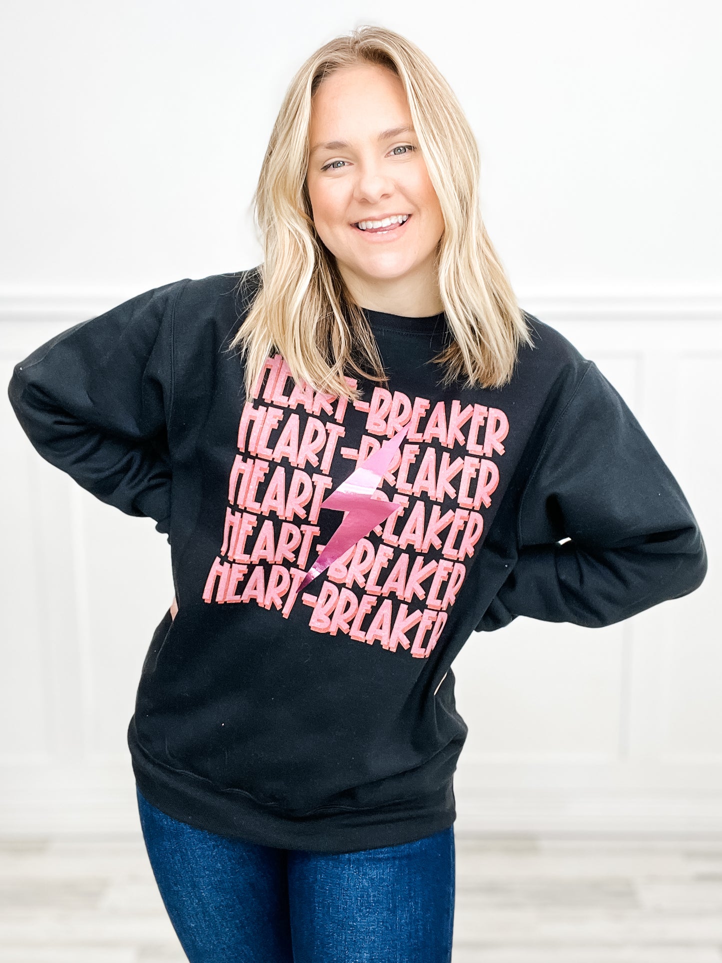 Heartbreaker Pink Foiled Graphic Top