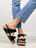 Corkys Sitting Pretty Double Strap Wedges in Black