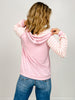 Stripe Contrast Button Front Hoodie