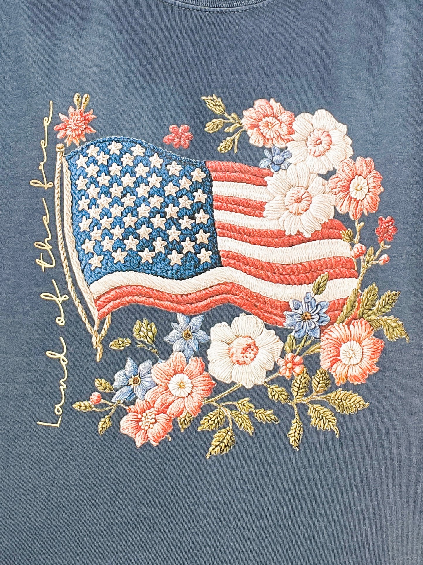 Land of The Free Gold Foil Graphic Tee