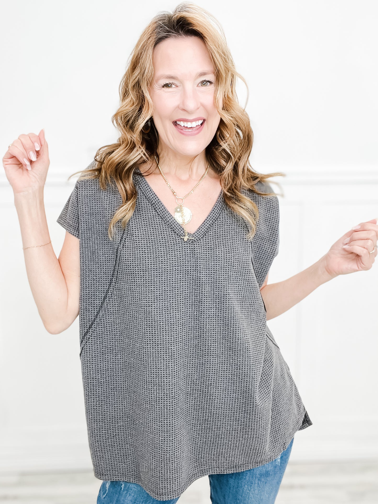 Easy As Pie Knit Dolman Top with V-Neckline - Group B