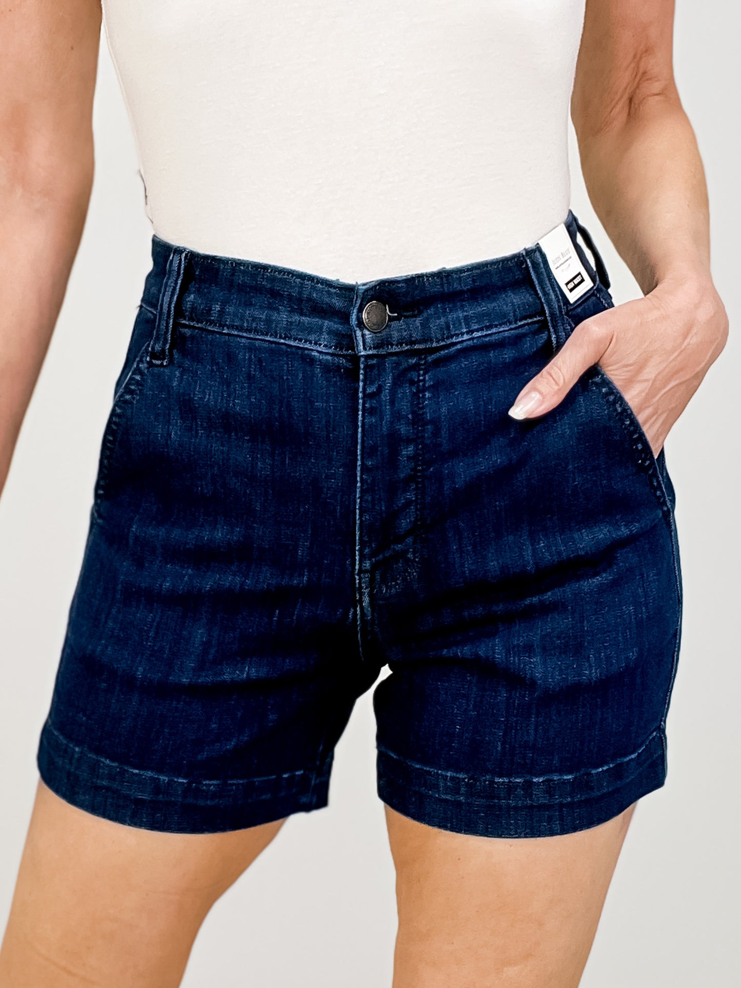 Judy Blue MEADOW High Waist Denim Trouser Shorts