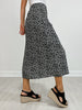 Abstract Leopard Print Elastic Waist Midi Skirt