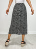 Abstract Leopard Print Elastic Waist Midi Skirt