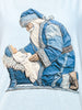 Stitched Denim Santa and Baby Jesus Graphic Tee