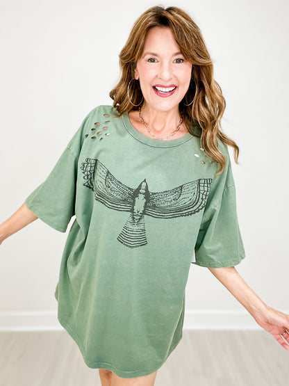 Boundless Love Mineral Wash Short Sleeve Graphic Top