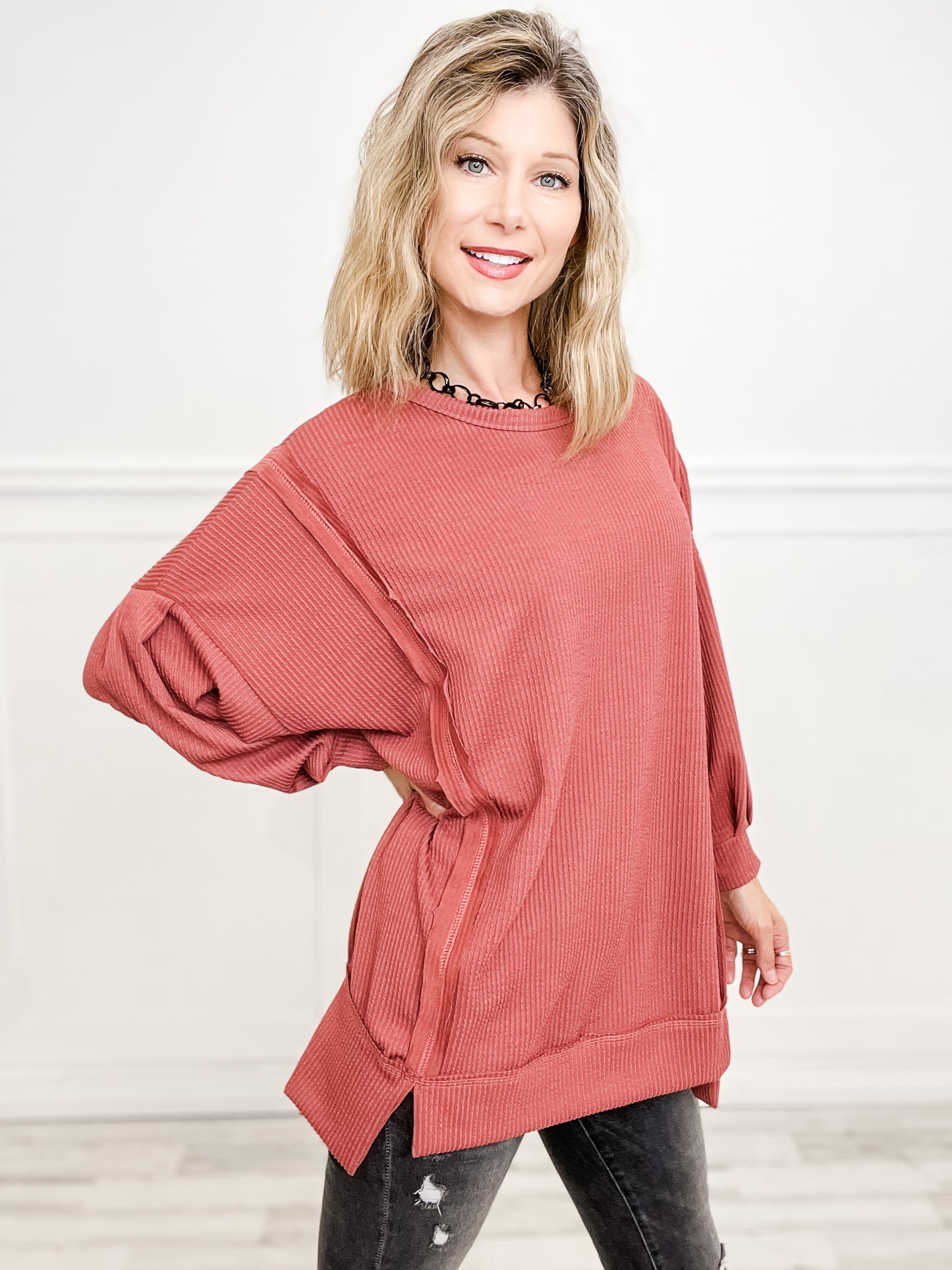 Oversized long sleeve tunic top